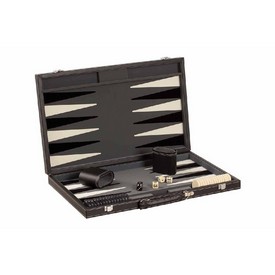 18" Black/White Backgammon (Inlaid Design), 3043L